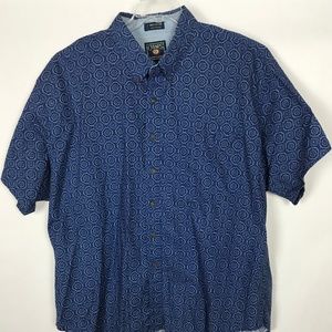 CHAPS Ralph Lauren Men's Blue Geometric Shirt 2XL